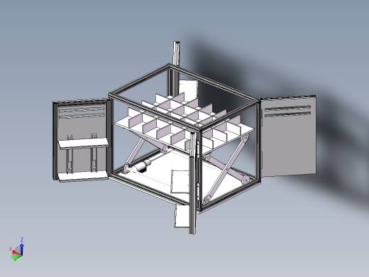 货架、可升降式多层箱体物流小车