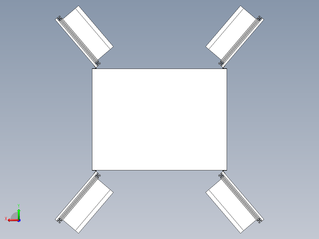 货架、可升降式多层箱体物流小车后视图