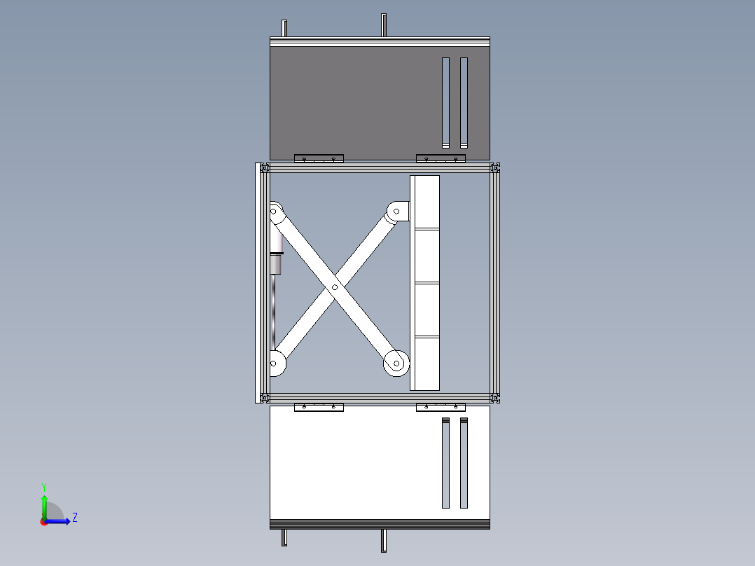 货架、可升降式多层箱体物流小车左视图