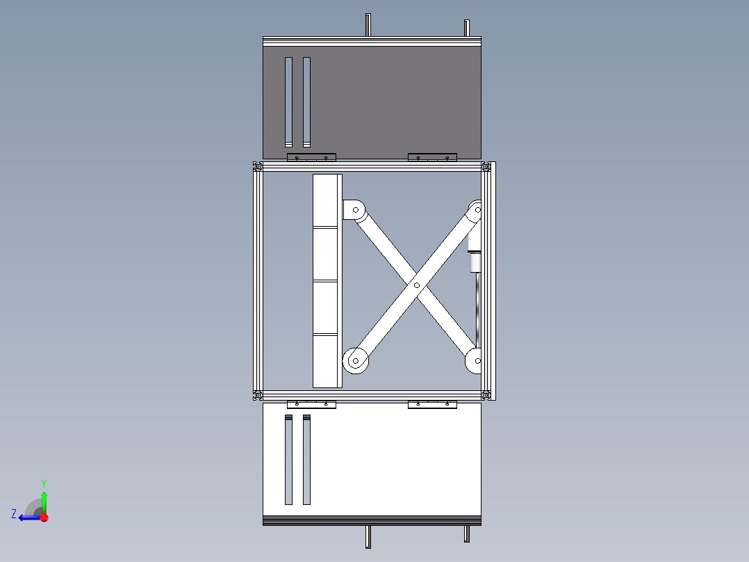 货架、可升降式多层箱体物流小车右视图