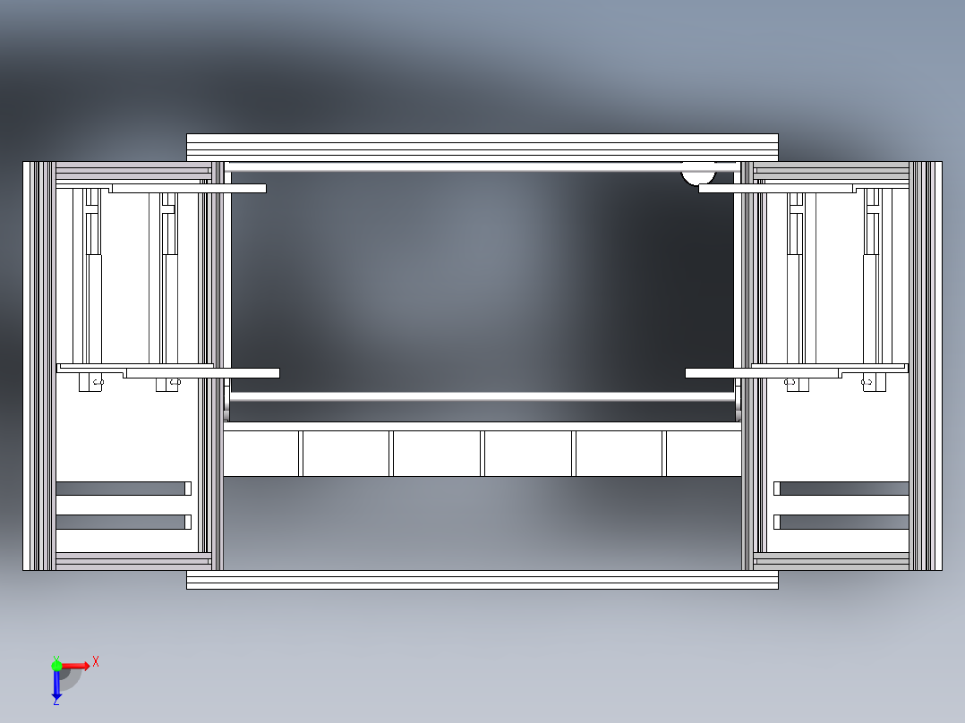 货架、可升降式多层箱体物流小车俯视图