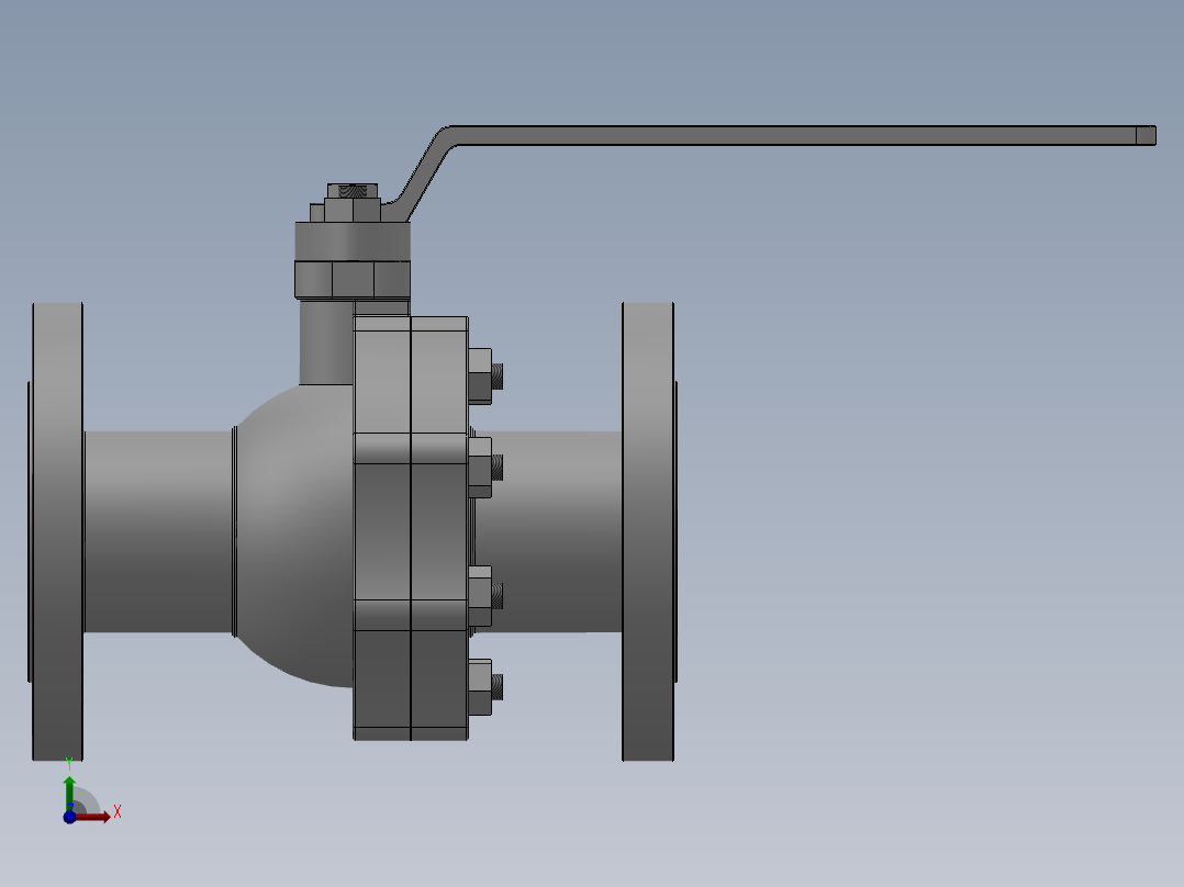 [DN80]球阀前视图
