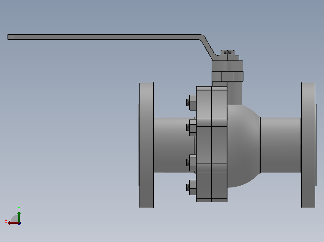 [DN80]球阀后视图