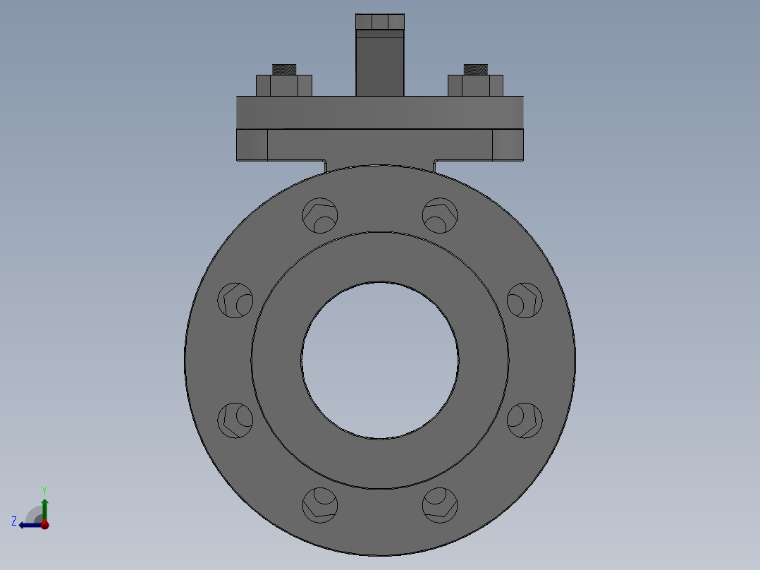 [DN80]球阀右视图