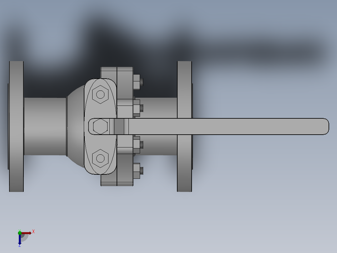 [DN80]球阀俯视图