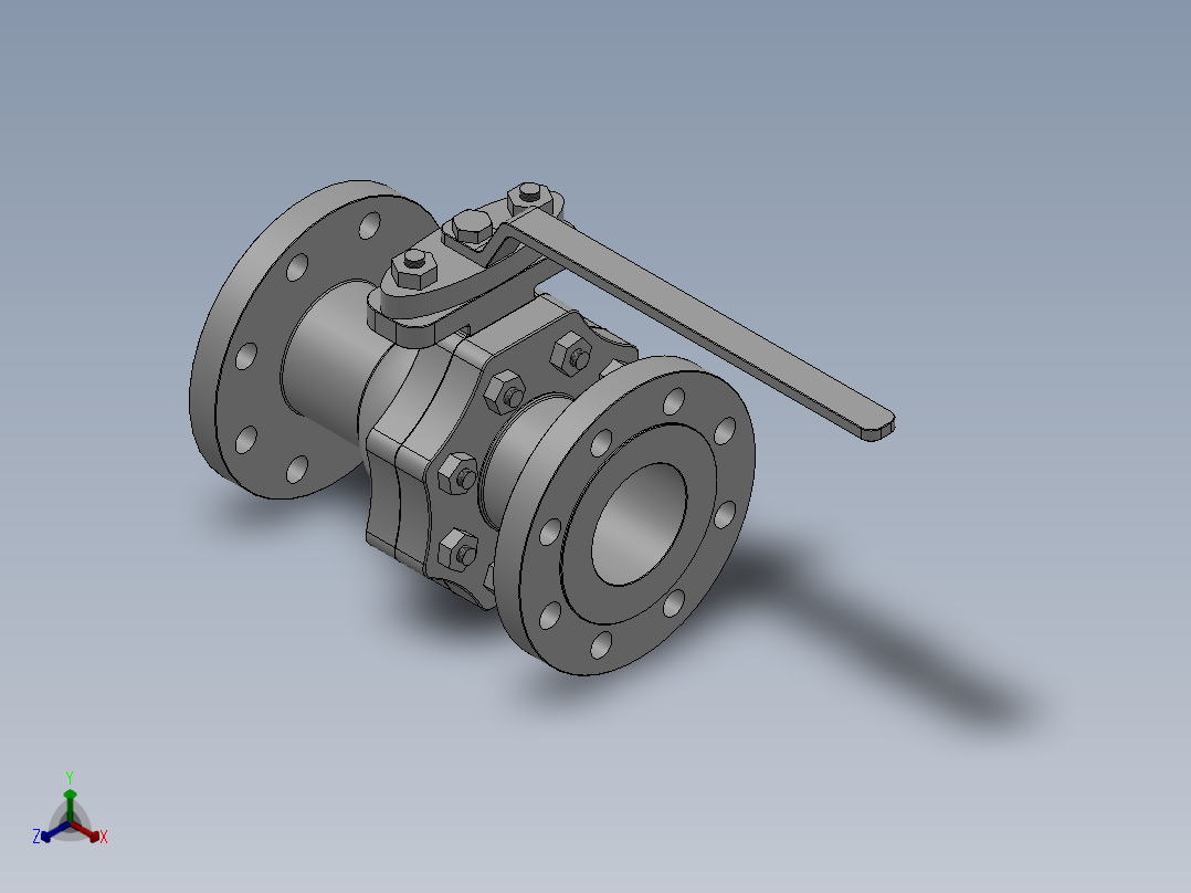 [DN80]球阀正等轴测图
