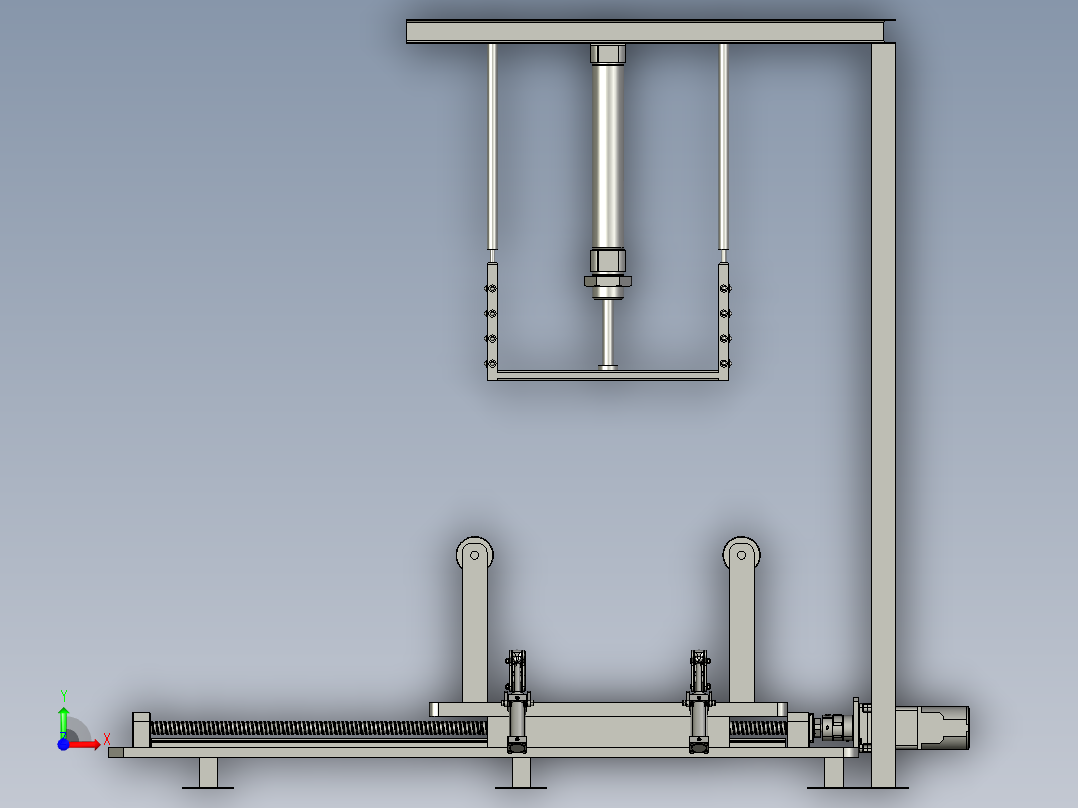 吨包加工用翻袋装置前视图