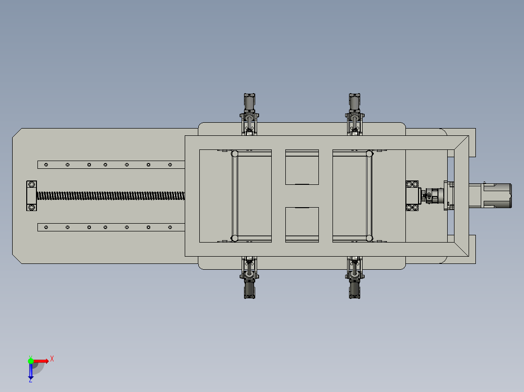 吨包加工用翻袋装置俯视图