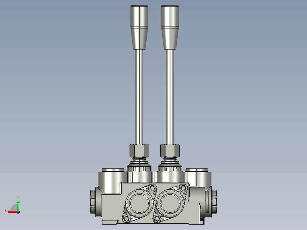 多路阀手动换向阀液压分配器后视图
