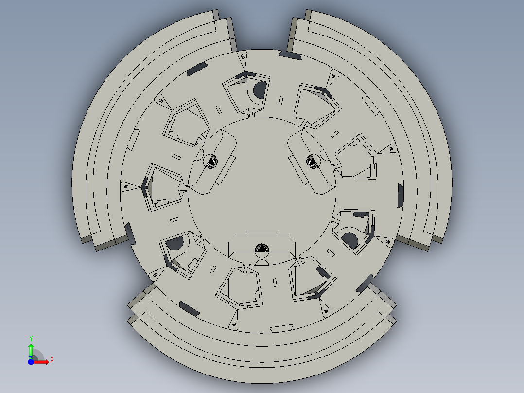 夹爪-三爪前视图
