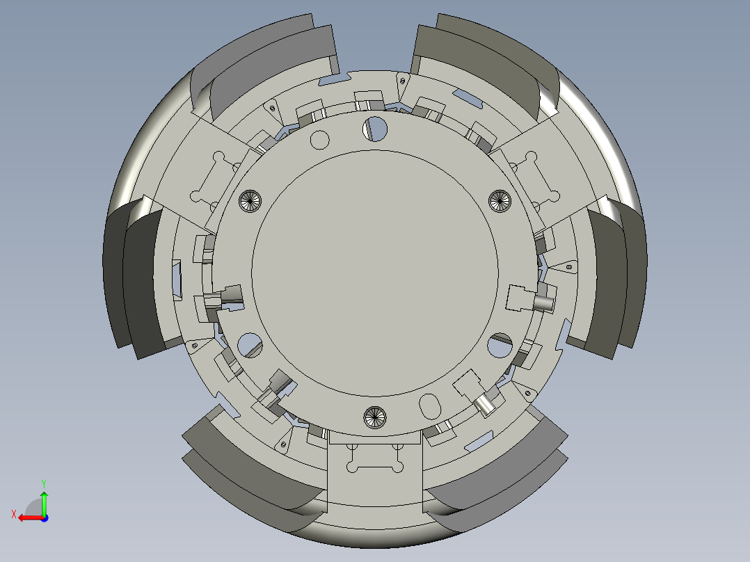 夹爪-三爪后视图