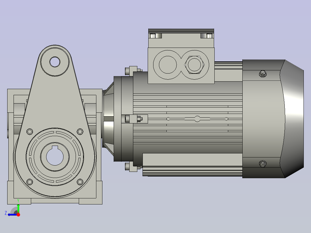 NMRW030-NMRW150蜗杆减速机NMRW040-20A163B14V51右视图