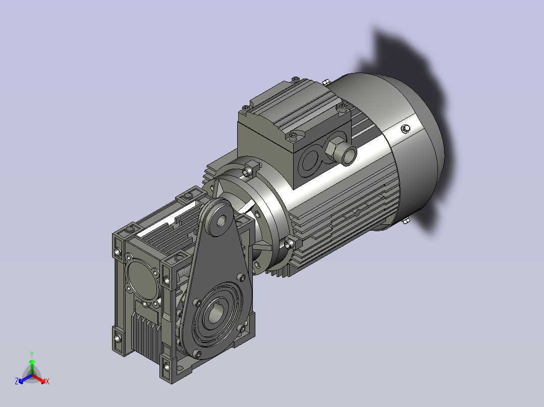 NMRW030-NMRW150蜗杆减速机NMRW040-20A163B14V51正等轴测图