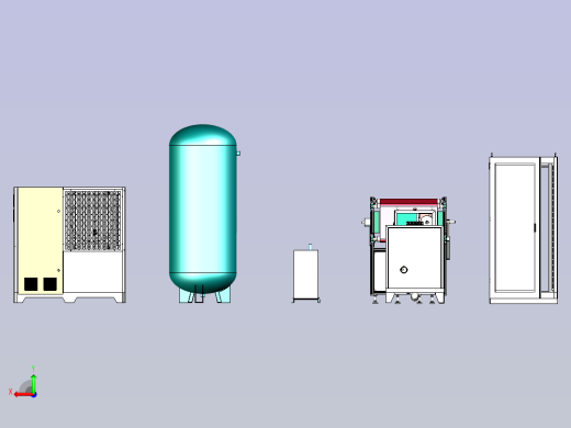 熔喷布设备图纸3D设备模型后视缩略图