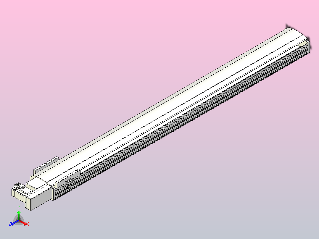 皮带直线轴半封闭可选导轨TPA-HNB-202D-140-L1850-MR-Y-P75-N3主视图