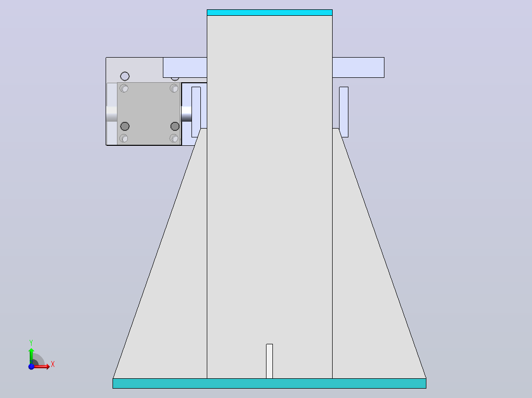 重型焊接H型钢梁翻转装置3D图纸 Solidworks设计前视图