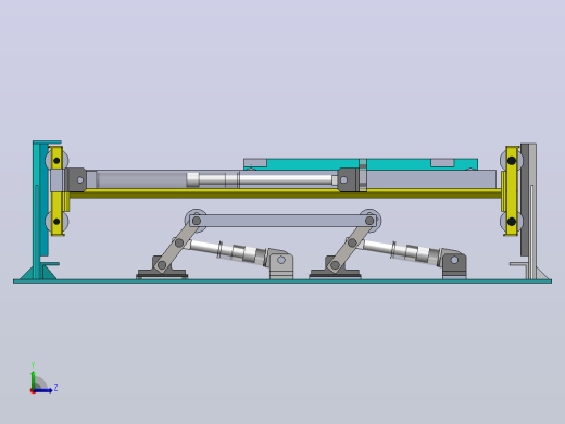 重型焊接H型钢梁翻转装置3D图纸 Solidworks设计左视缩略图
