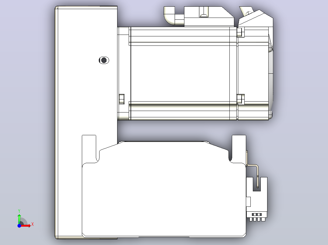 皮带直线轴半封闭可选导轨TPA-HNB-105D-90-L2650-RU-Y-P20-N3前视图