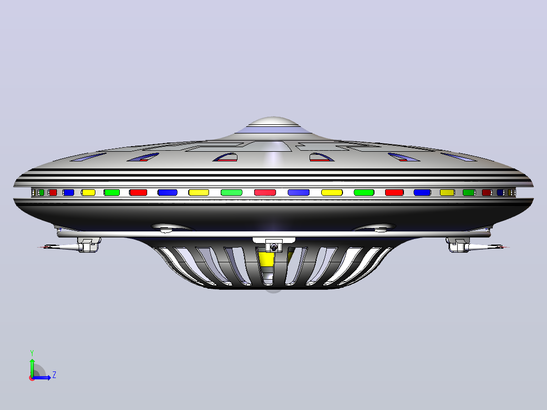 不明飞行物, 空间, 宇宙飞船左视图