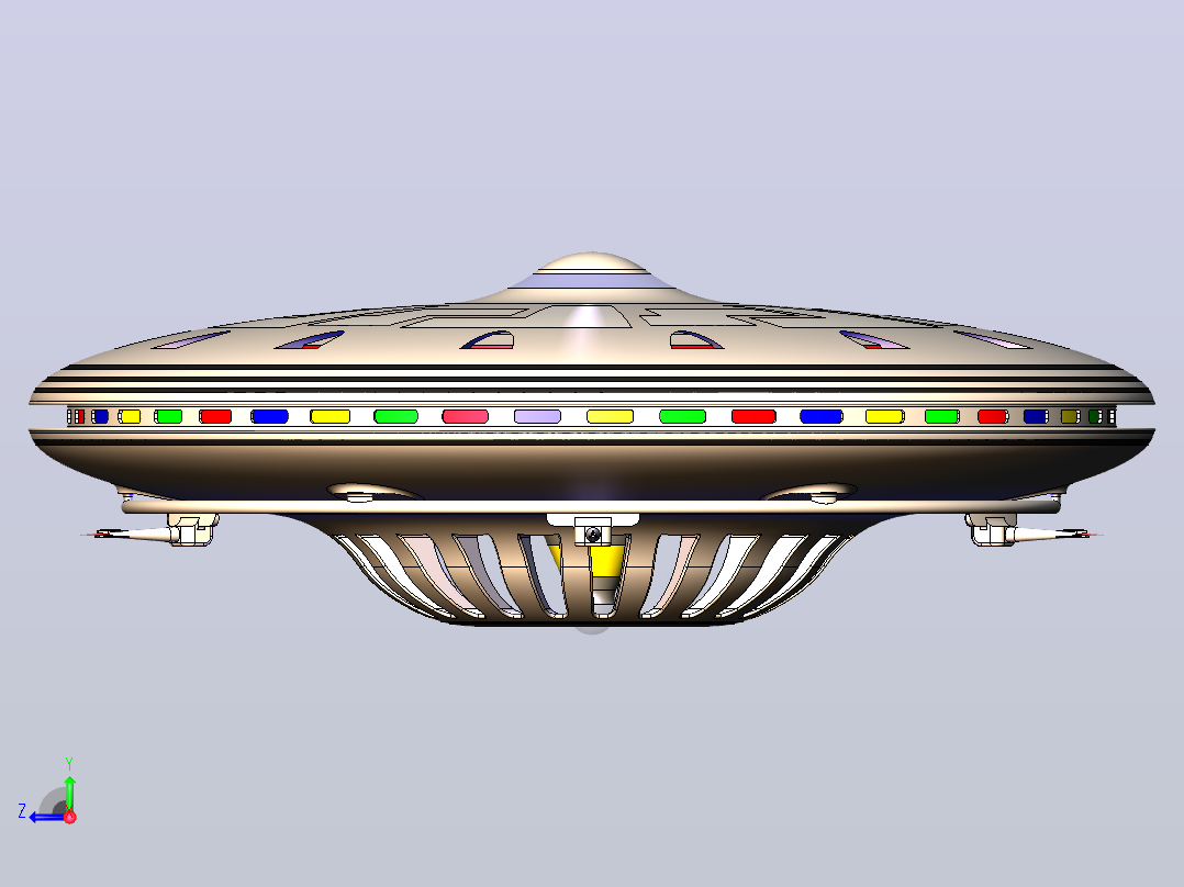 不明飞行物, 空间, 宇宙飞船右视图