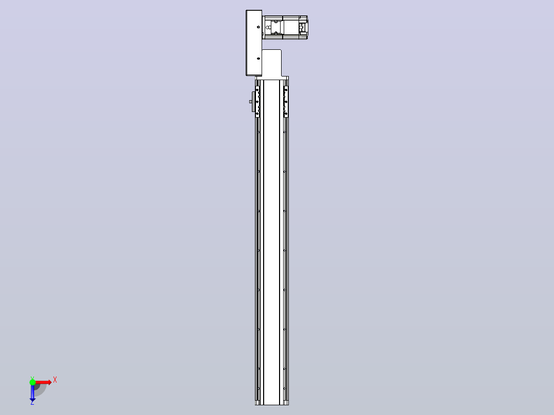 皮带直线轴半封闭可选导轨TPA-HNB-85D-90-L650-MR-Y-P20-N3俯视图
