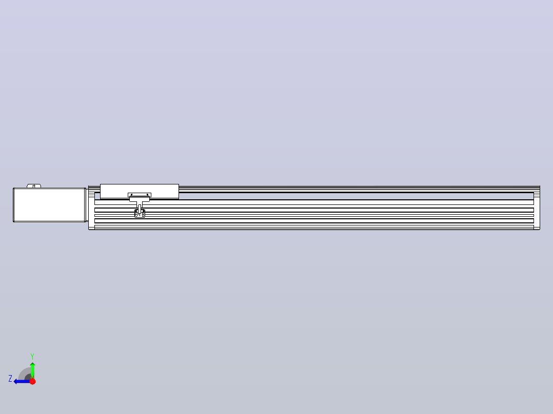 皮带直线轴半封闭可选导轨TPA-HNB-202D-140-L800-MR-Y-P75-N3右视图