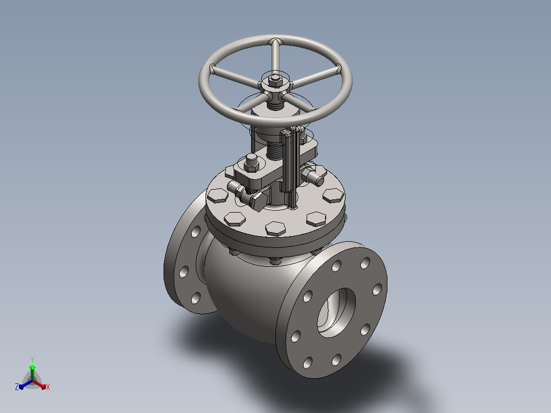 Solidworks中的SDNR阀门设计正等轴测图