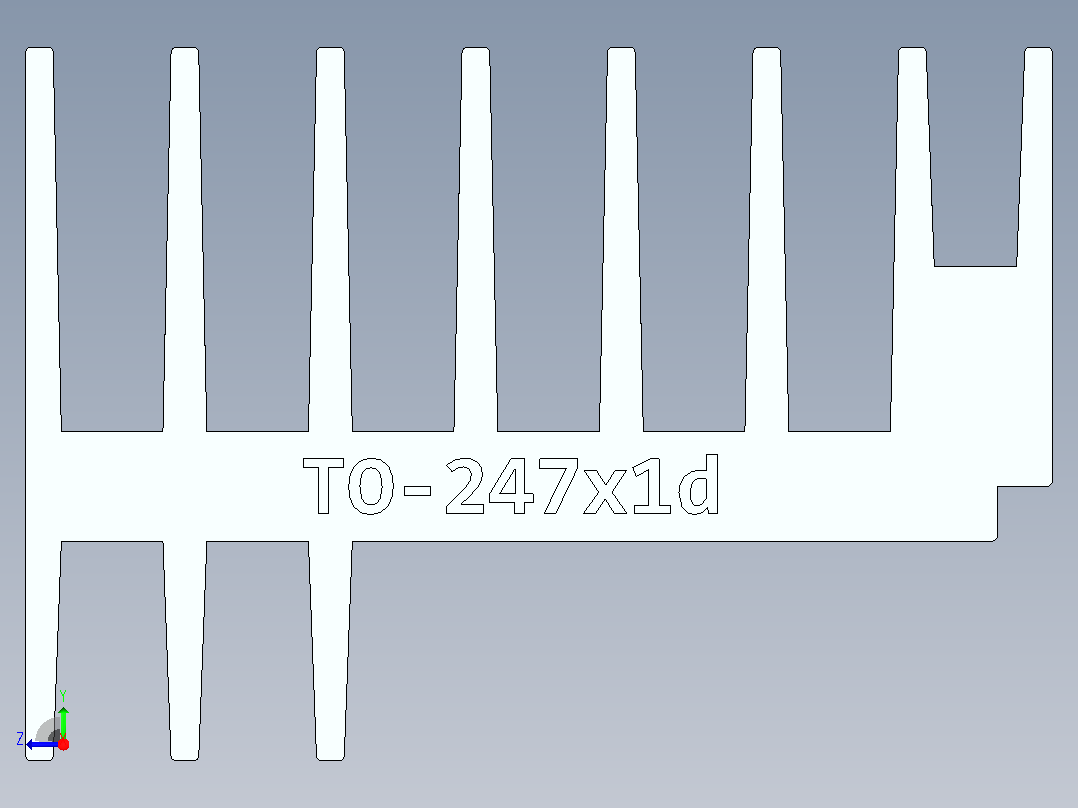 散热器“F”TO-247x1d 60右视图