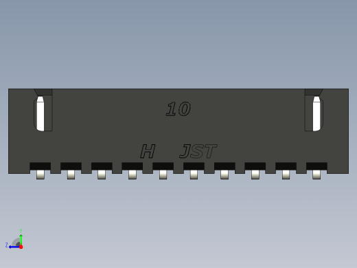 黑色JST XH 10针连接器P 2 54mm有角度右视缩略图