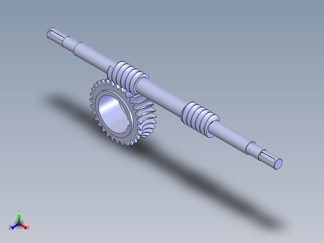 涡轮蜗杆配合正等轴测图