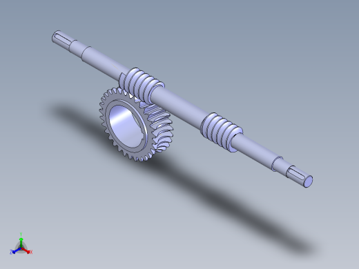 涡轮蜗杆配合正等轴测缩略图