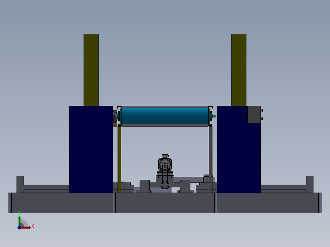 间距可调的纸箱打捆机前视图