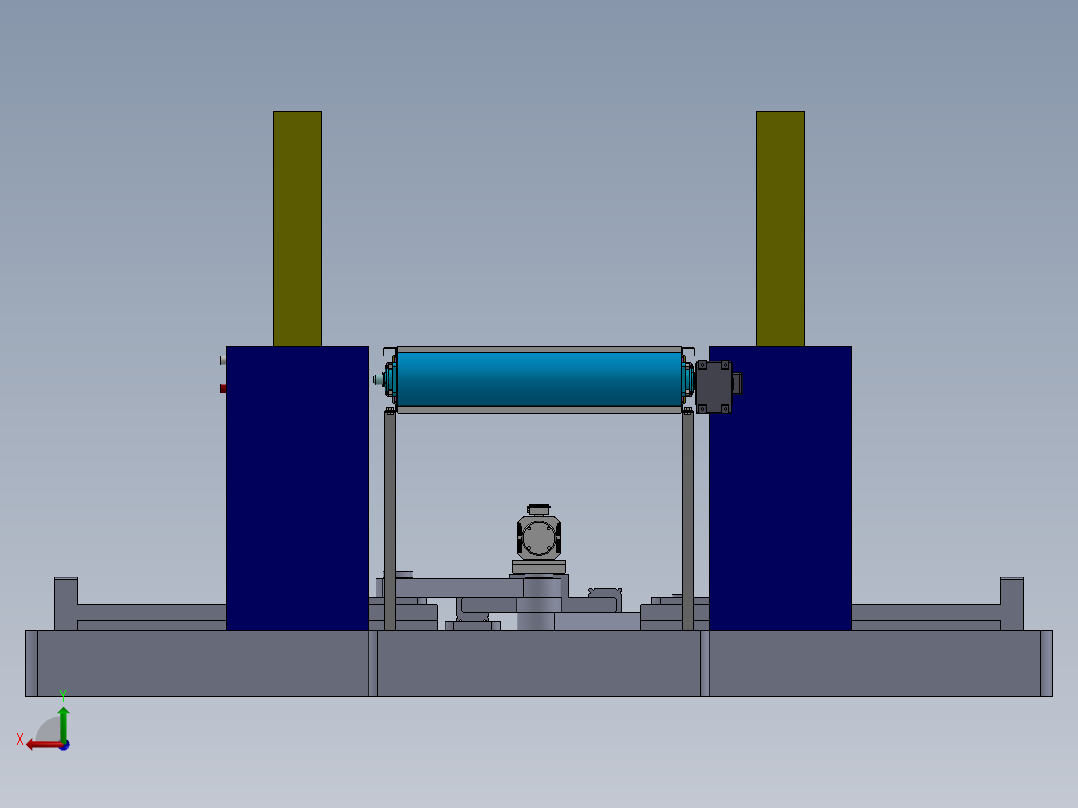 间距可调的纸箱打捆机后视图