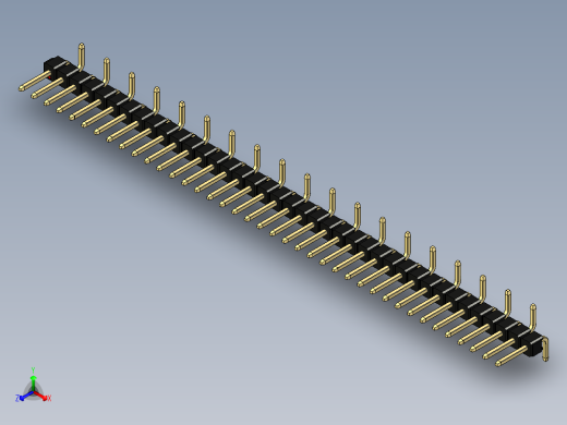 彩色公排针 100mil 2.54mm 系列-DS1022_black_39p_100mil_Type_SMT_R2_rev1.0