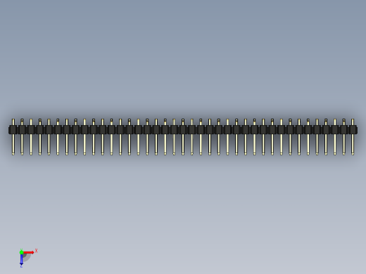 彩色公排针 100mil 2.54mm 系列-DS1022_black_39p_100mil_Type_SMT_R2_rev1.0俯视缩略图