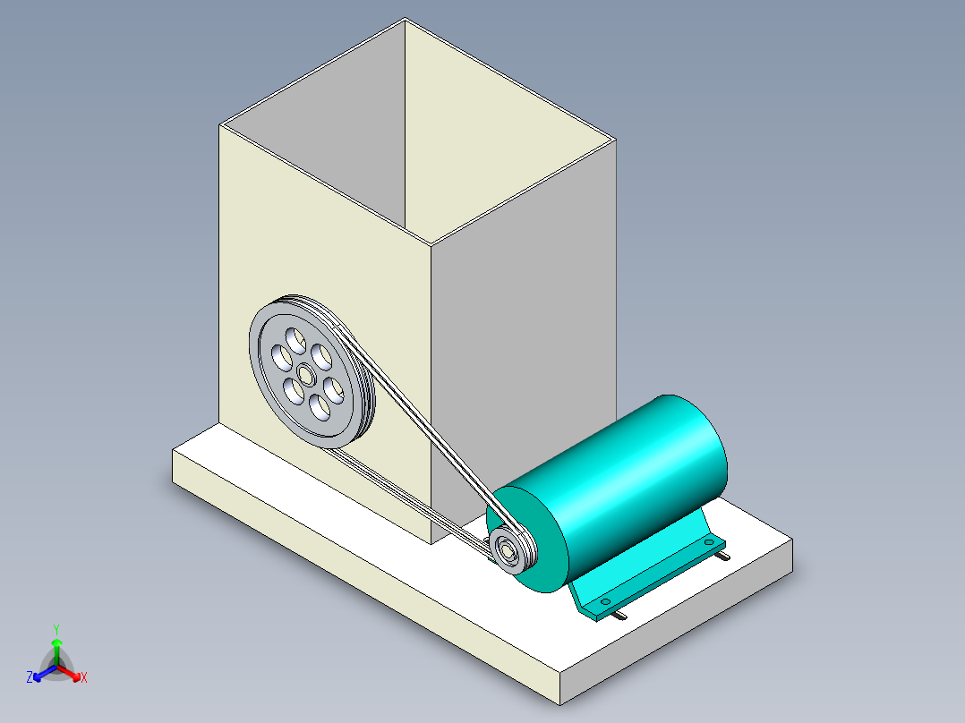 旋耕刀台架试验机正等轴测图