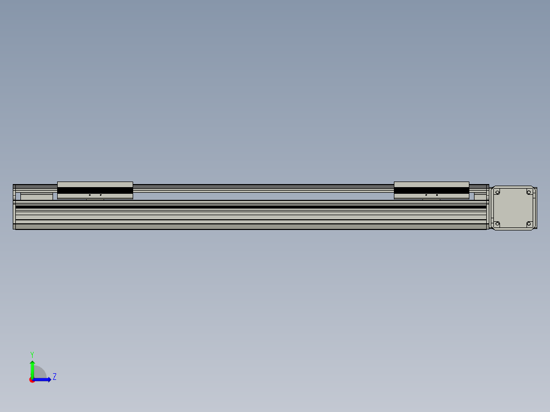 直线模组LHB17-L40-S650-R(B)设计图纸左视图