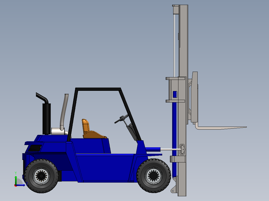 简易Forklift叉车左视图
