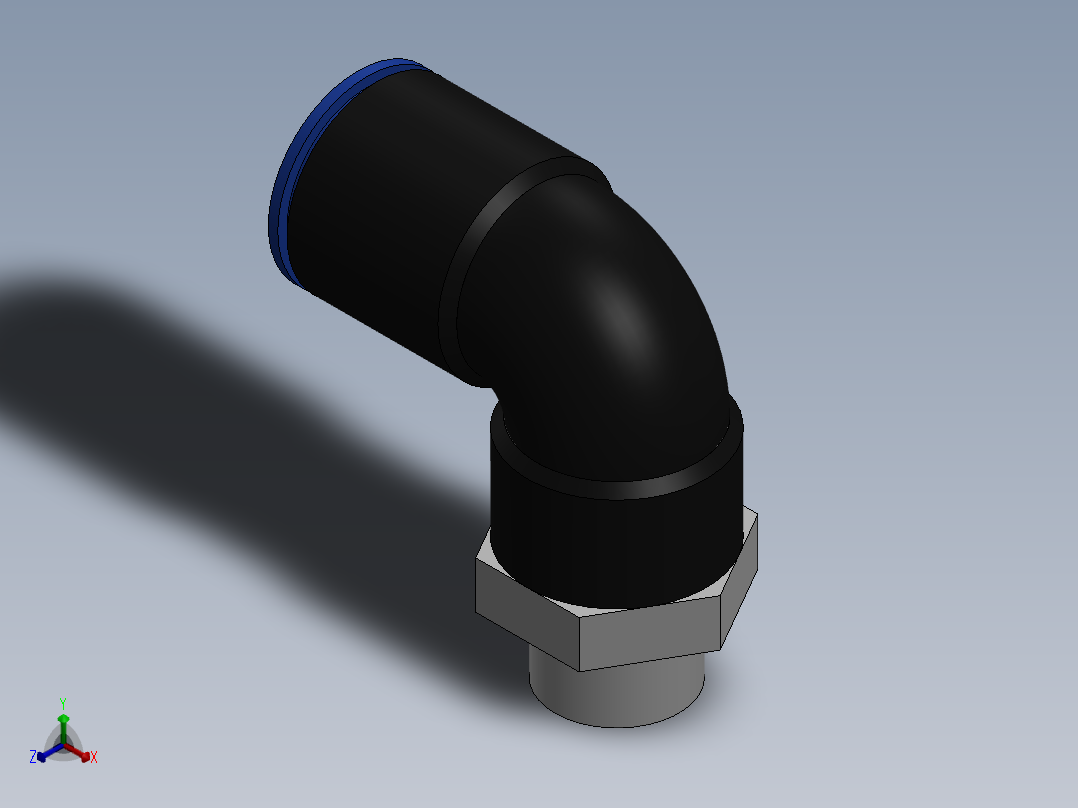 Ø12 x 1-4G COTOVELO 90° MACHO GIRAT. (C02471228)正等轴测图