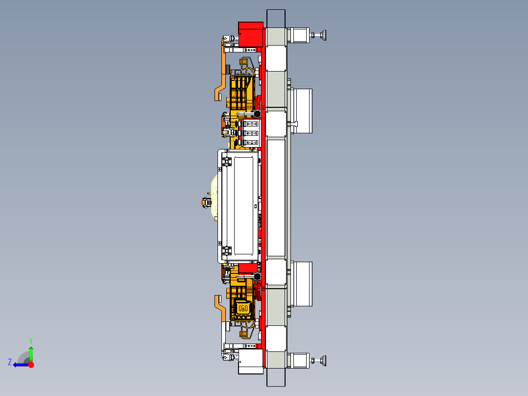 新能源电车电池托盘气动夹具右视图