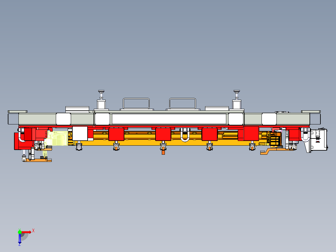 新能源电车电池托盘气动夹具俯视图