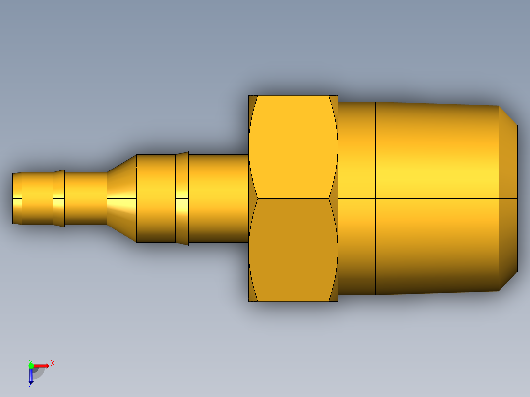 工业通用螺蚊管倒齿式工业硬管接头Barb-to-Pipe Adapter 28-4-5_32-2俯视图