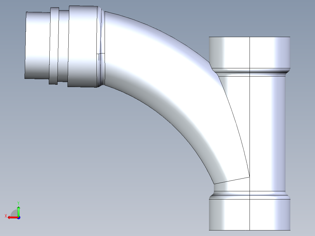 船舶管路系统S10_SeaDrainPLUS_LongTurnReducingTee-SxSxS_37E273030_2in Sea Drain Plus - Long Turn Reducing Tee - SxSxS后视图