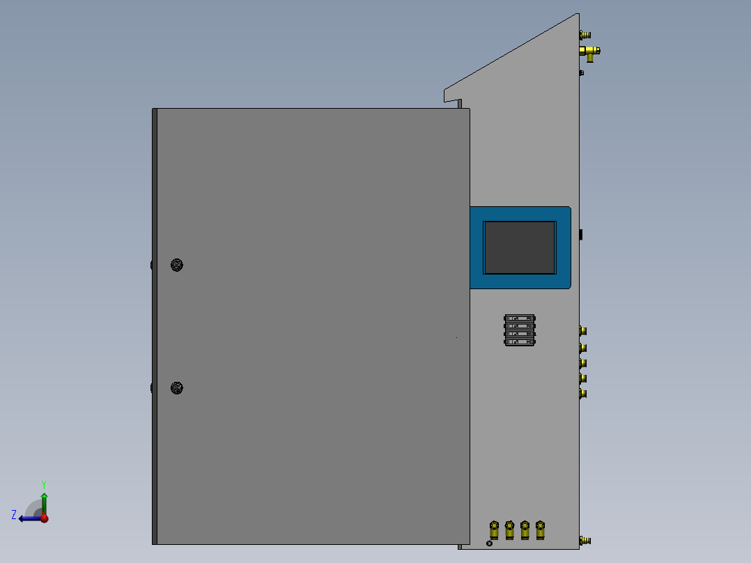 半自动的啤酒灌装和装瓶机右视图