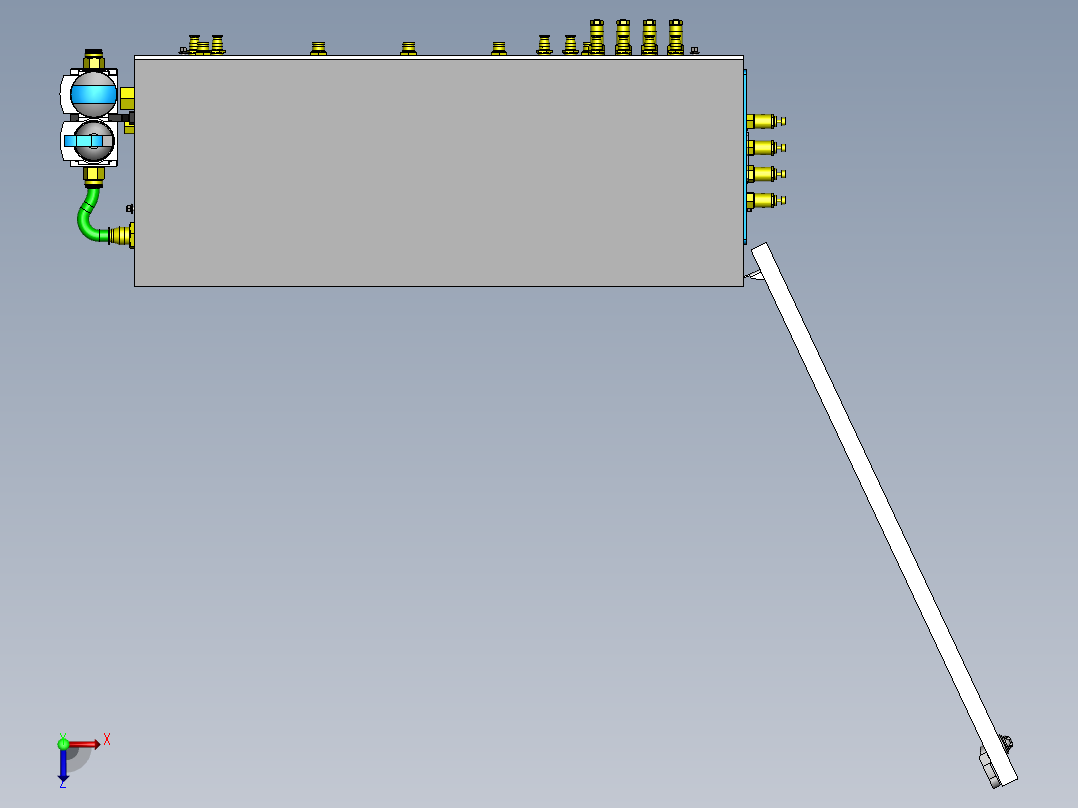 半自动的啤酒灌装和装瓶机俯视图
