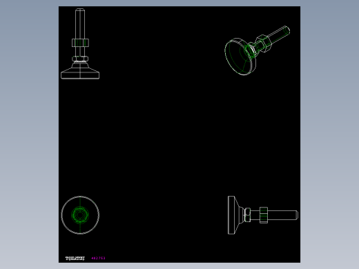 水平調整腳座(SUS製)(止滑墊)LM-NS-2D多系列多零件图纸模型