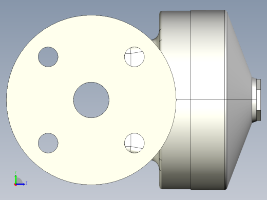 6DKMOMCP NO-DA 气动隔膜阀、常开型双作用，固定法兰，钻孔PN10 16。面对面根据EN 558-1 PP-H左视缩略图
