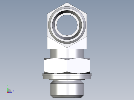 卡套式工业通用硬管接头EO_Adjustable_locknut_branch_tee_TEE12LMOMDCF左视缩略图