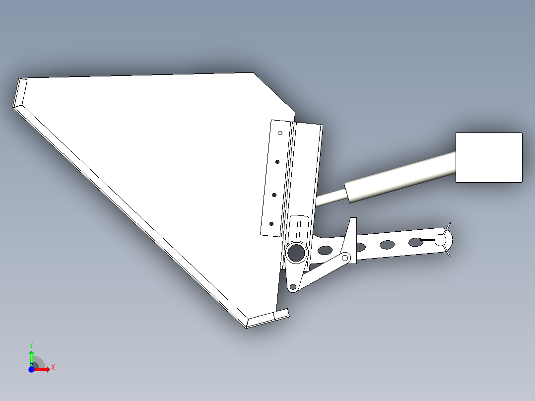 8吨压缩车后簸箕三维模型前视图