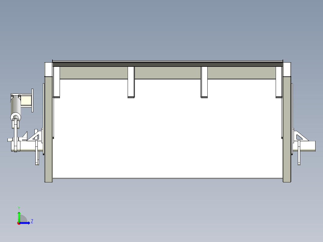 8吨压缩车后簸箕三维模型左视图